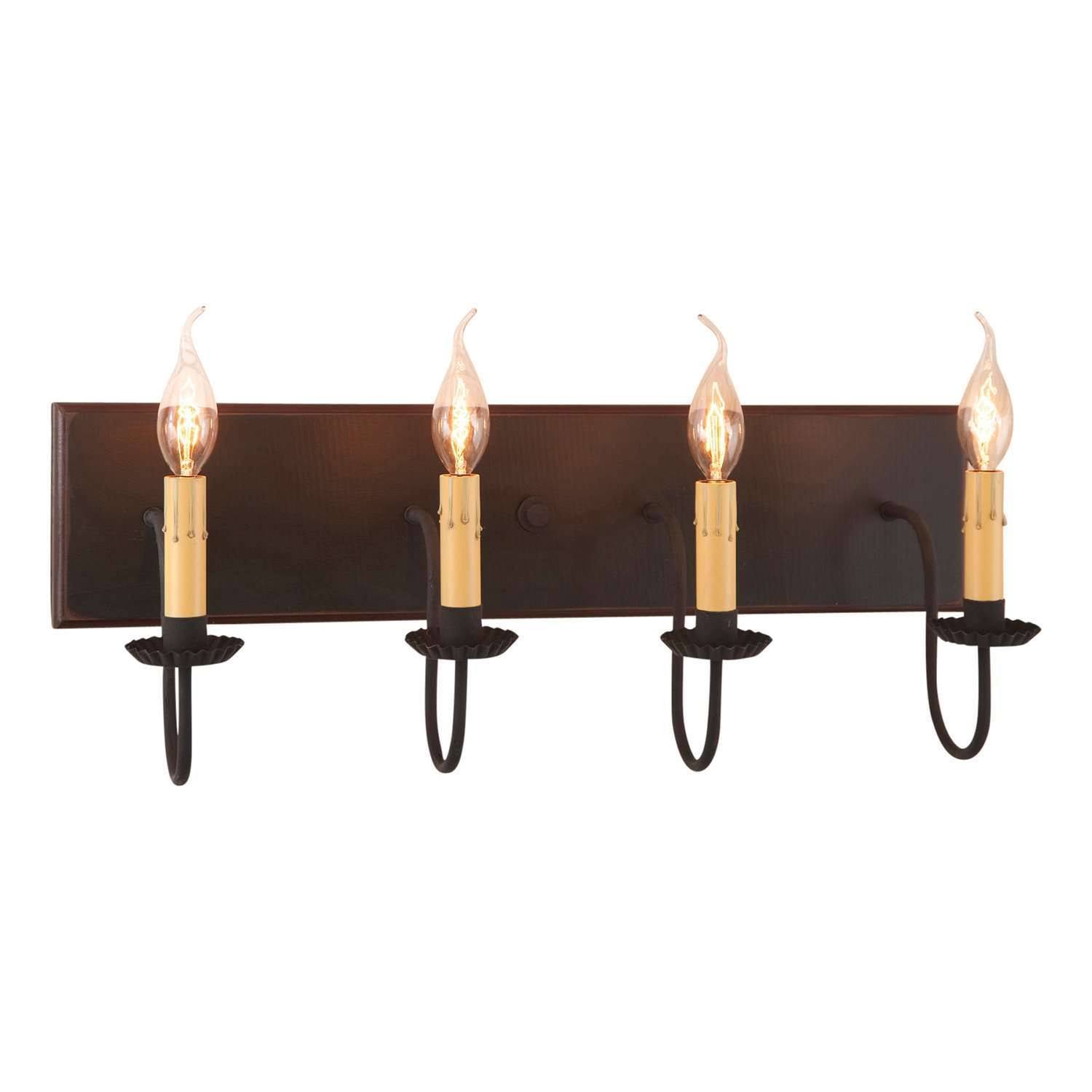 Four Arm Vanity Light in Sturbridge Black with Red
