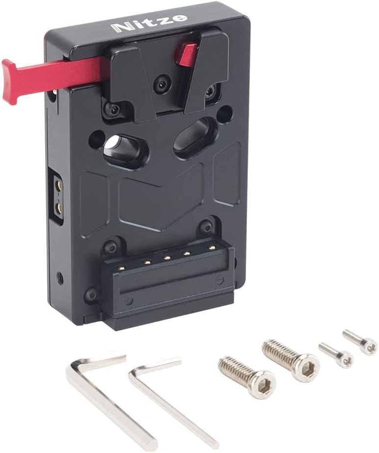 Nitze V Mount Battery Plate with Two 14.8 V D-tap Sockets and Two 14.8V DC Jacks Mini V Mount Plate - N21-D1