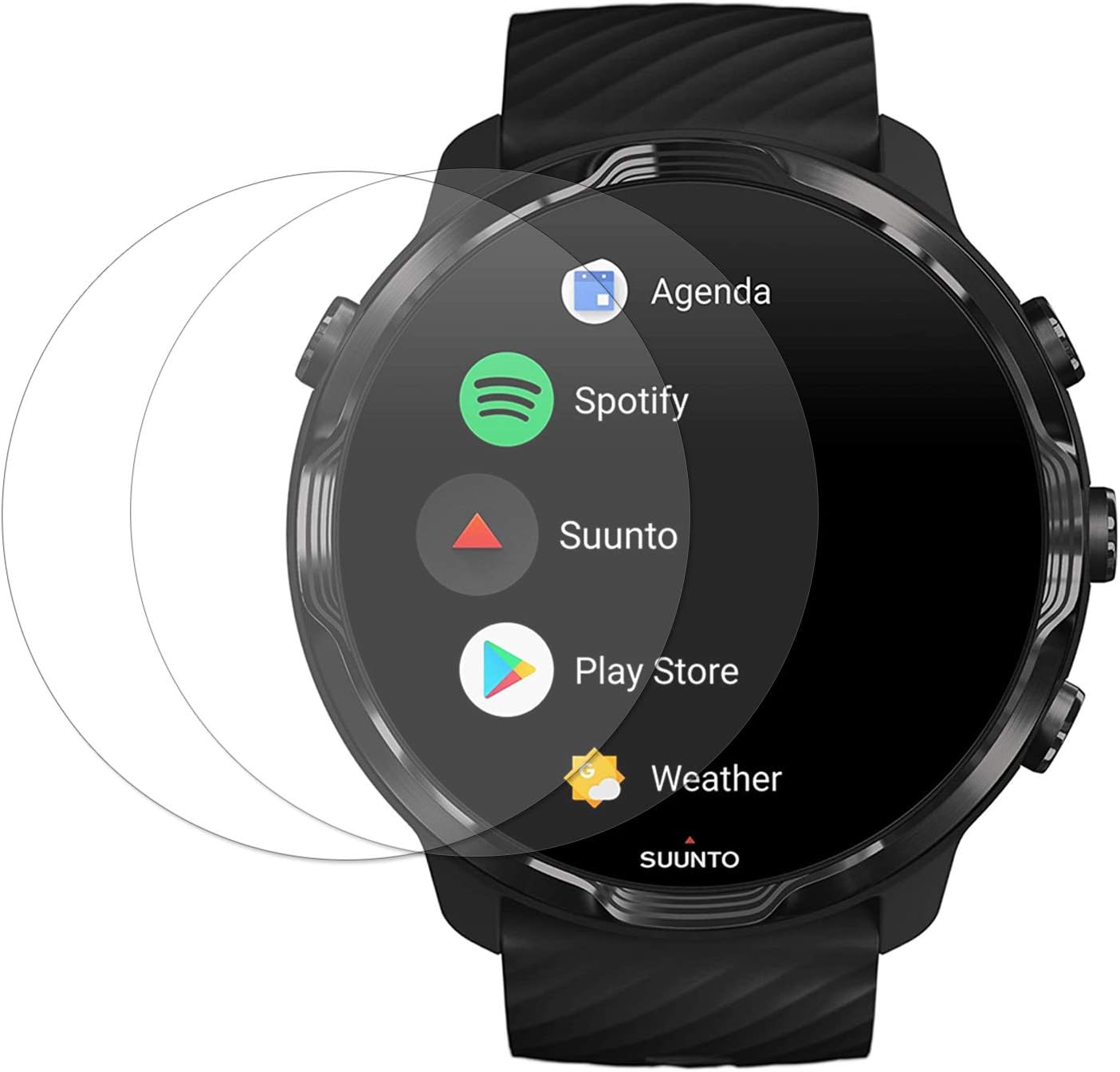 【2Pack】TDITD FOR Suunto 7 Tempered Glass Screen Protector Anti Scratch Bubble Free HD Clear 9H Hardness 99.9% transparency