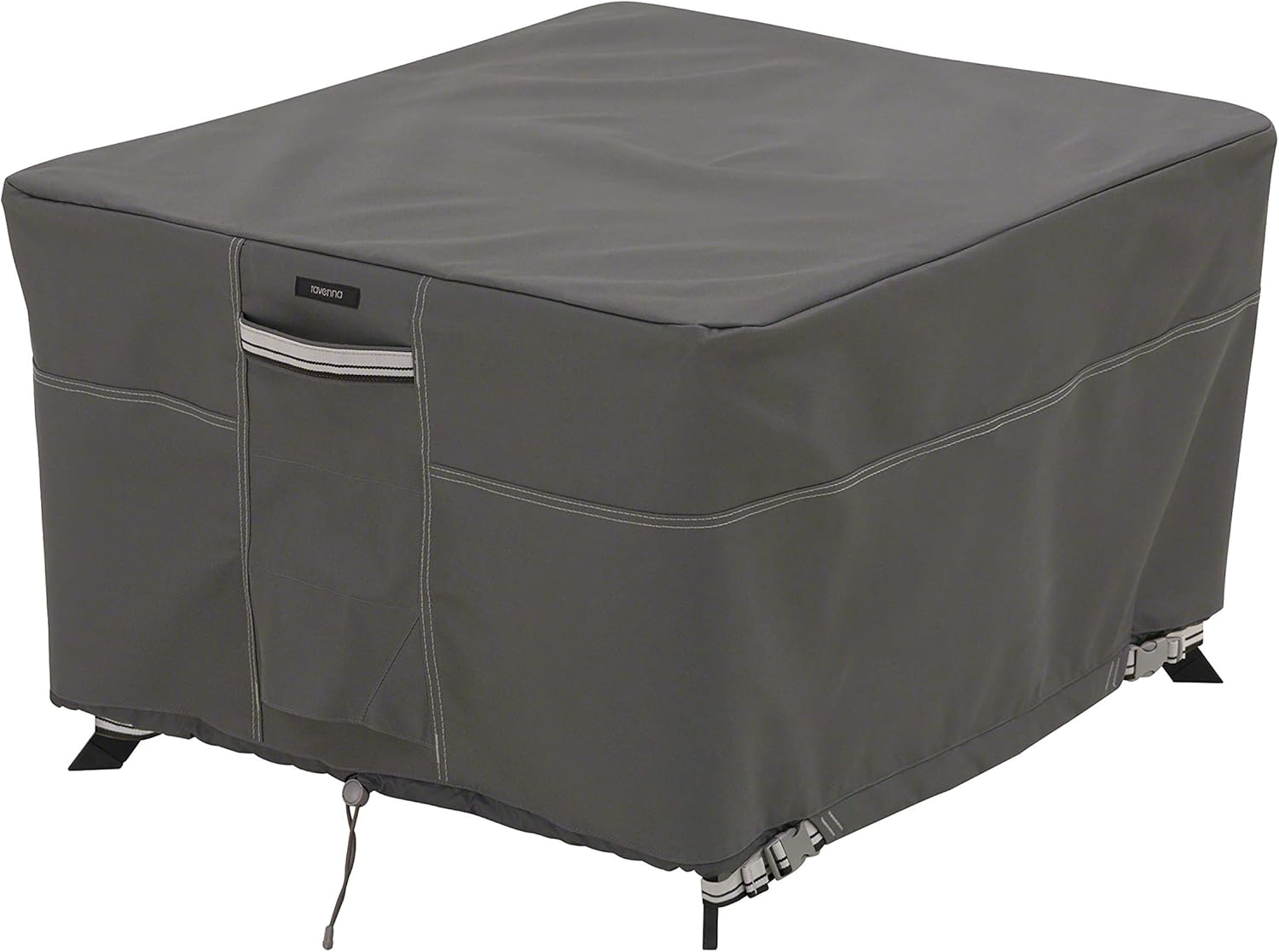 Classic Accessories Ravenna Water-Resistant 60 Inch Square Patio Table Cover, Outdoor Table Cover