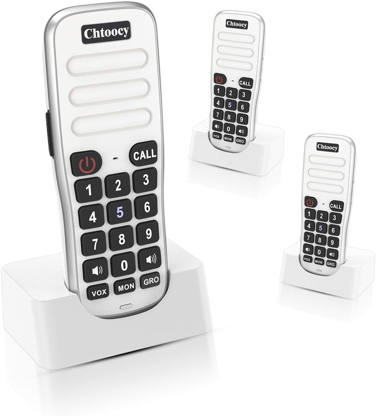 Intercoms Wireless for Home 1 Mile Range 10 Channel, Chtoocy Rechargeable Wireless Intercom System for Home Business Office, Handheld Home Room to Room Communication System (3 Packs, White)