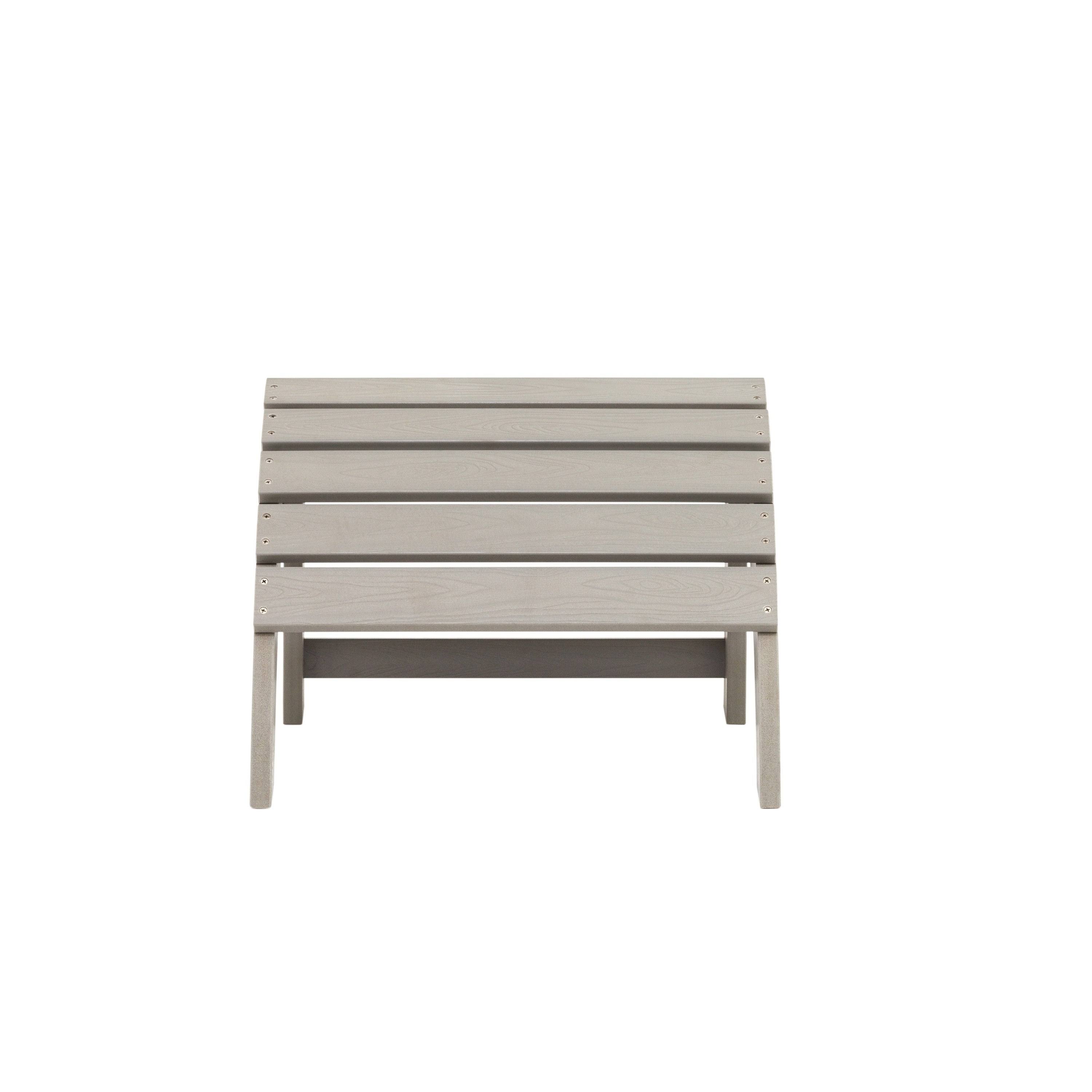 Island Retreat EZ-Care Tek-Wood Adirondack Ottoman - Slate Grey