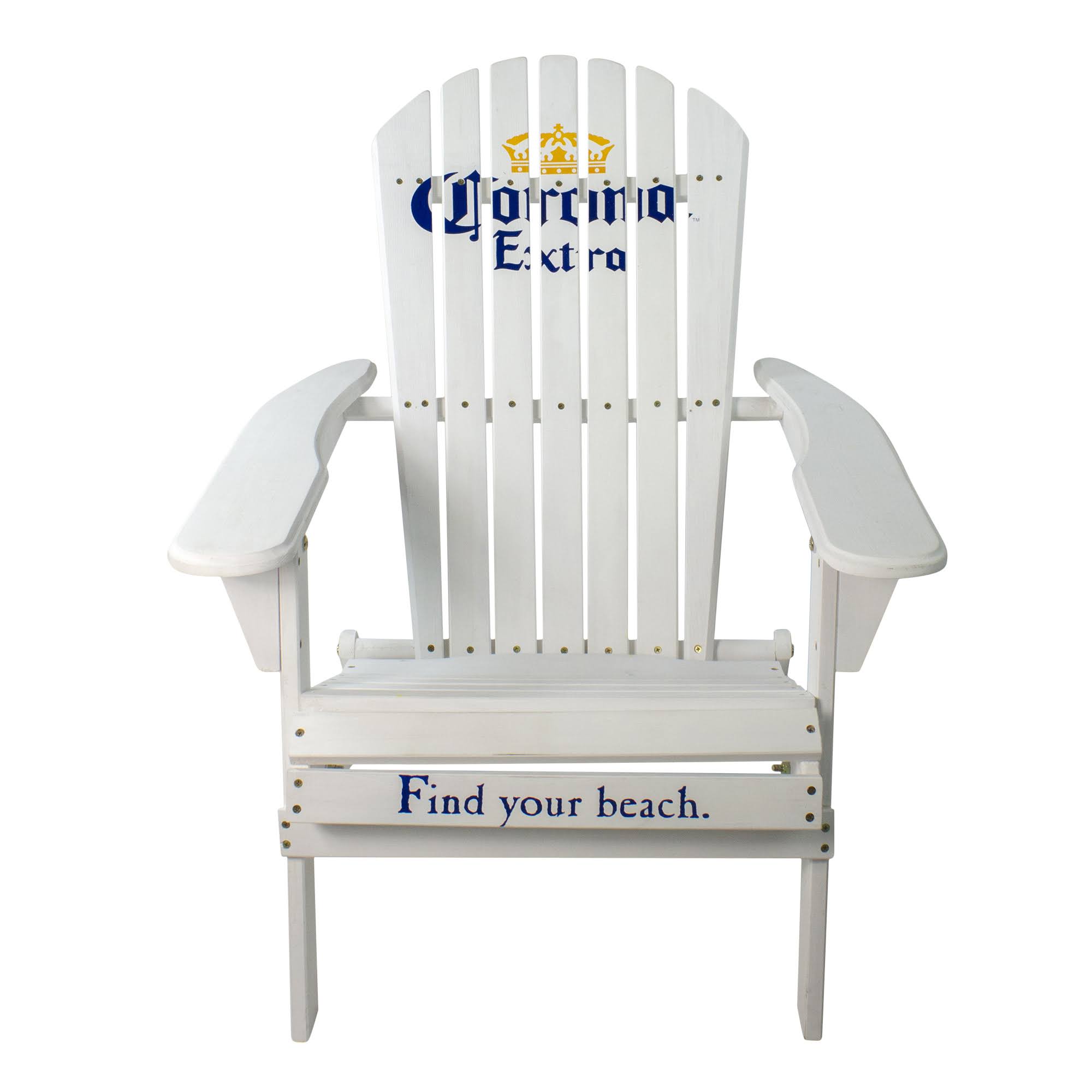 36x22 White Corona Classic Folding Wooden Adirondack Chair - 34219254