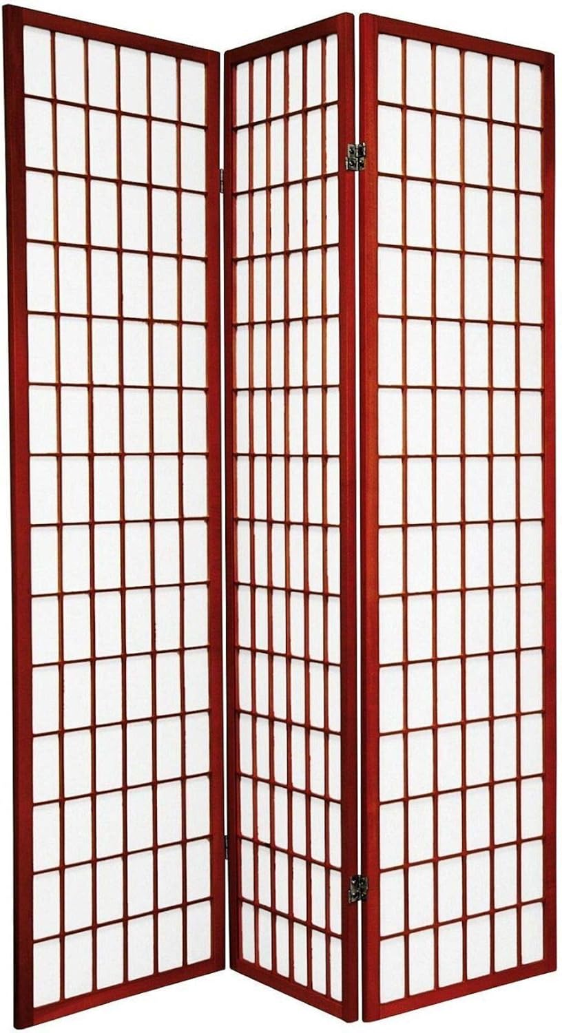 Legacy Decor Japanese Oriental Style Room Screen Divider Black, Cherry, Natural, Espresso or White Color (3 Panel, White)