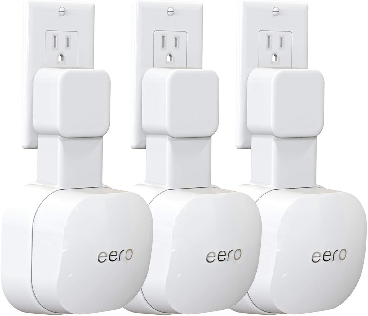 Outlet Wall Mount ONLY for eero 6 Dual-Band mesh Wi-Fi 6 System [NOT Fit for eero Pro 6], No Messy Wires | Space Saving | Easily Be Moved Outlet Mount Holder for eero 6 Extender(3 Pack)