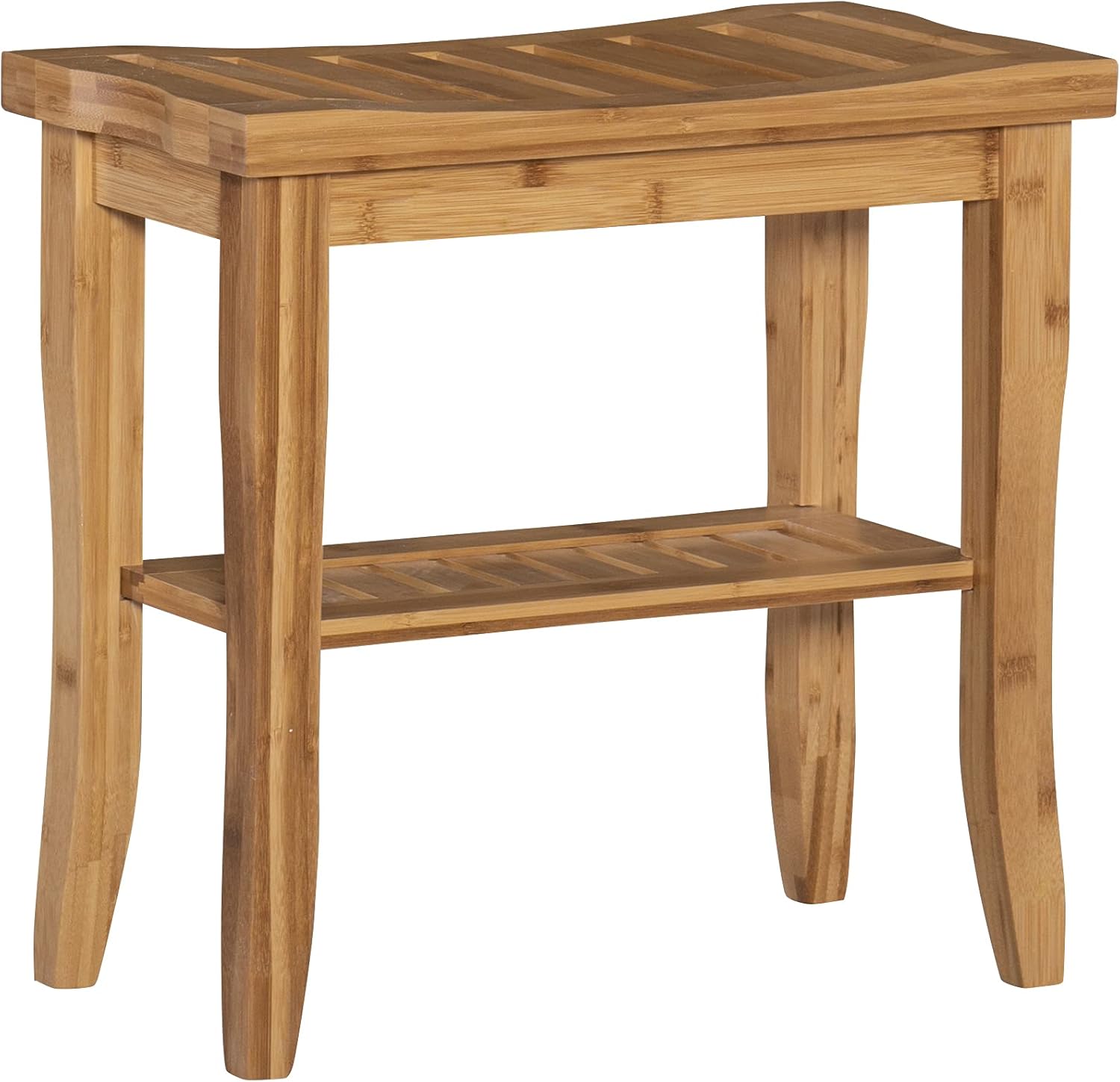 Linon Finn Bamboo Bathroom Stool, Brown Pack of 2