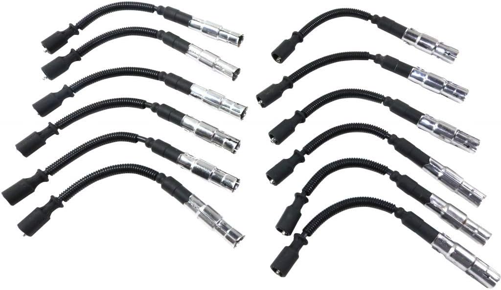 For Mercedes-Benz CLK320 / E320 Spark Plug Wire 1998-2005 | Black Finish | 12 Leads | 6 Cylinder | Set of 12
