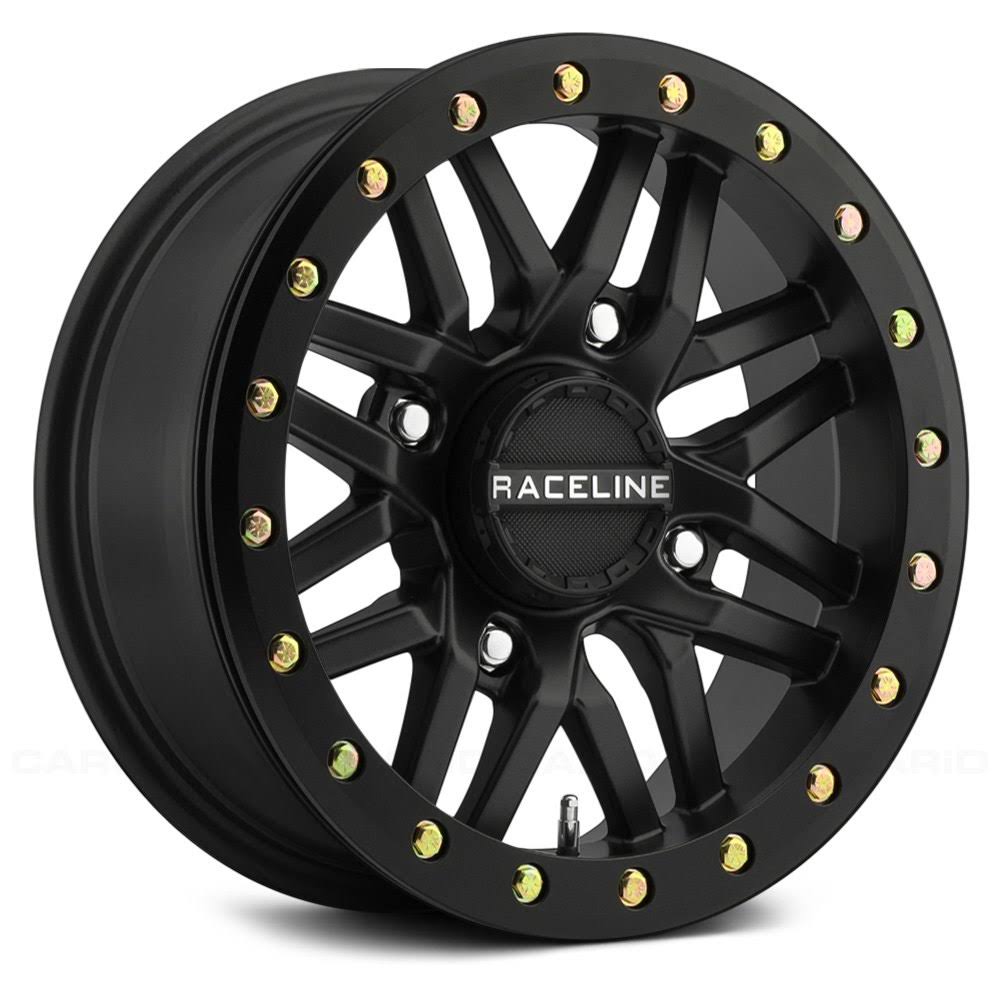 Raceline A91B-57037-52 A91B Ryno Front UTV Beadlock Black Wheel