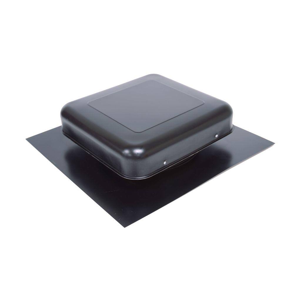 Master Flow 50 Sq. in. NFA Black Aluminum Square-Top Round Throat Roof Vent (Carton of 12)