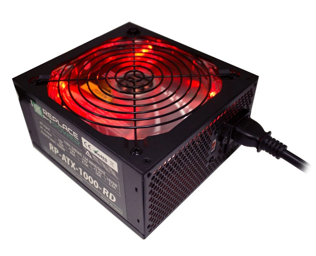 Replace Power 1000 Watt ATX Power Supply Blue LED