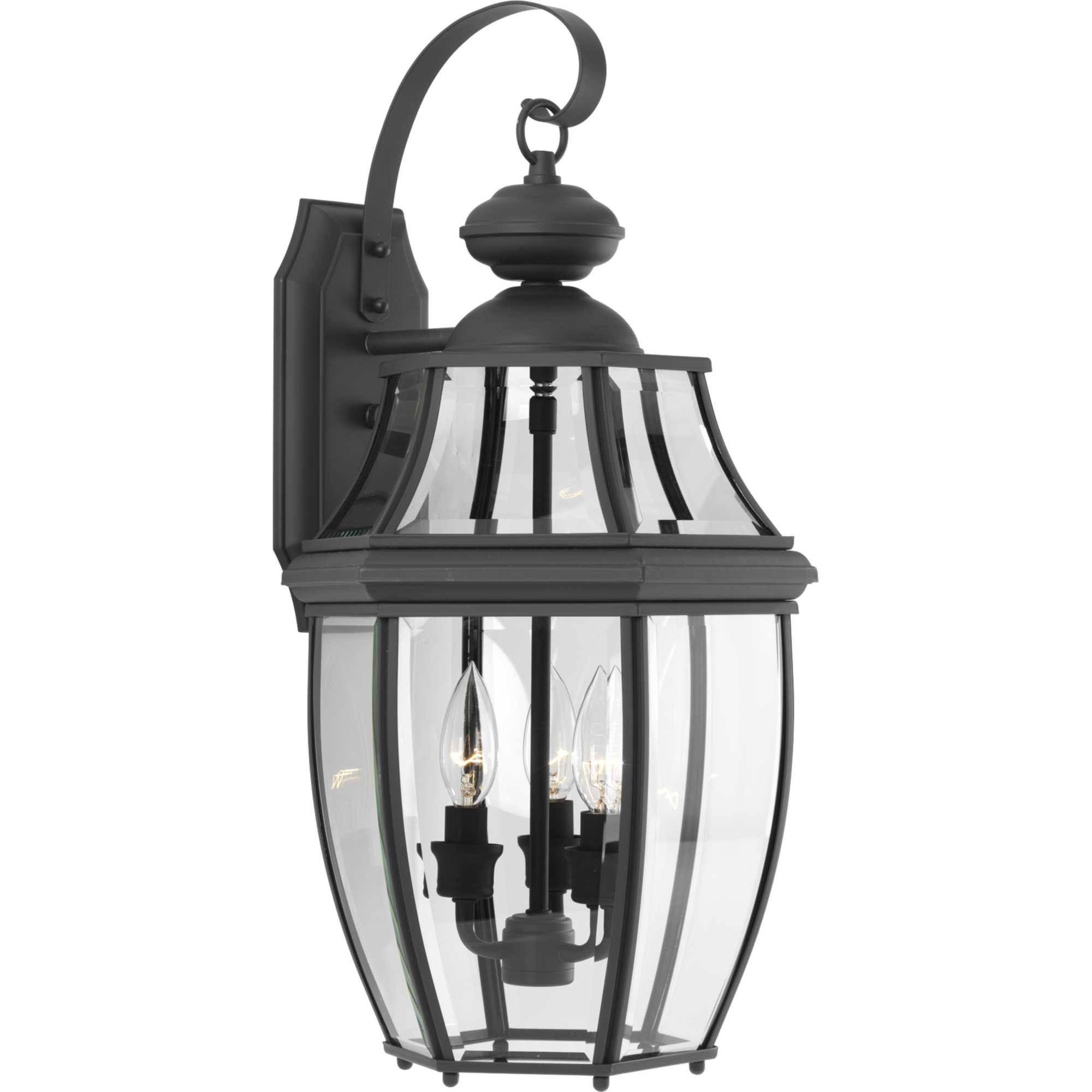 Progress Lighting New Haven 3-light Aluminum Large Wall Lantern (Black)