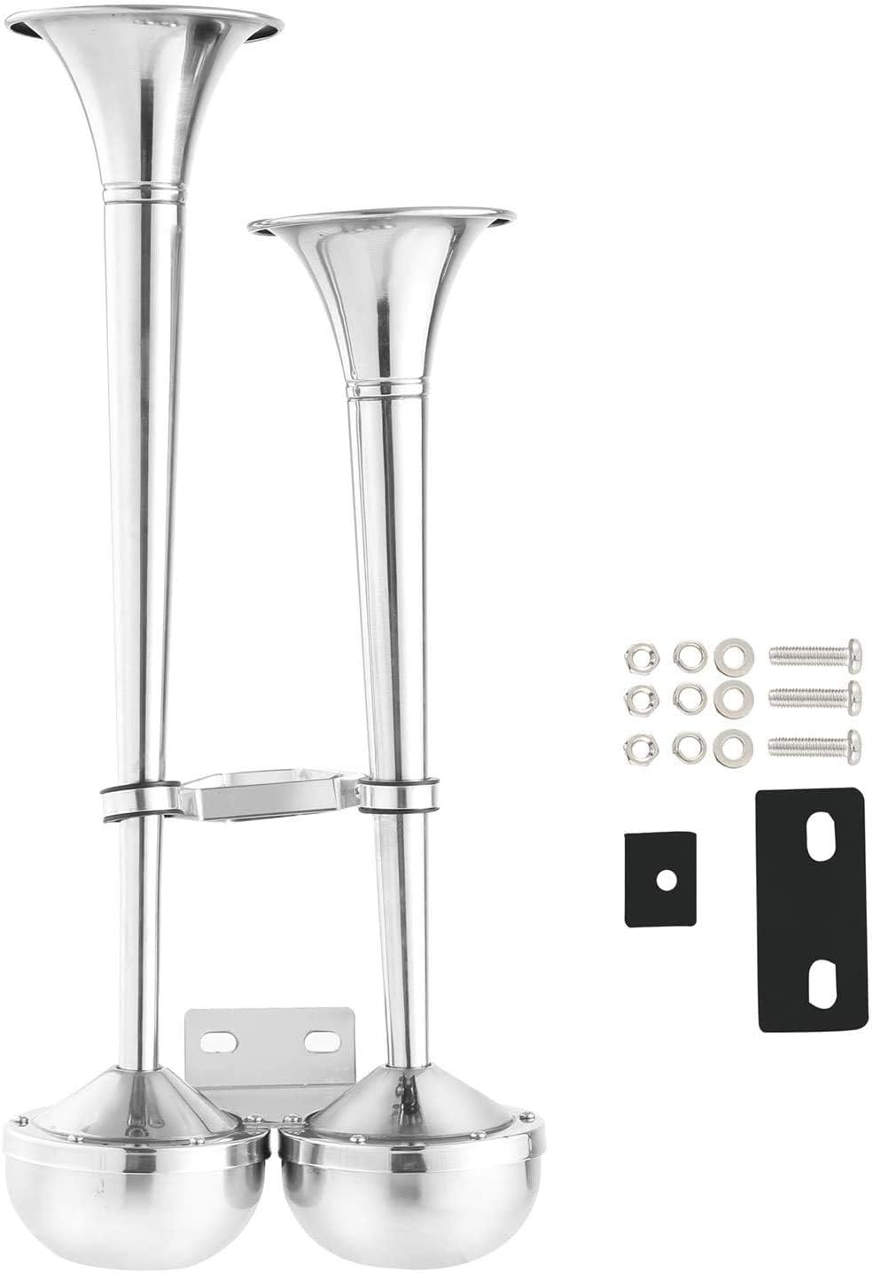 MYSPORT_6 Boat Horn Waterproof Stainless Steel Dual Trumpet,Electric Horn for 12v Boats Ship Sailboat Yacht Pack of 2