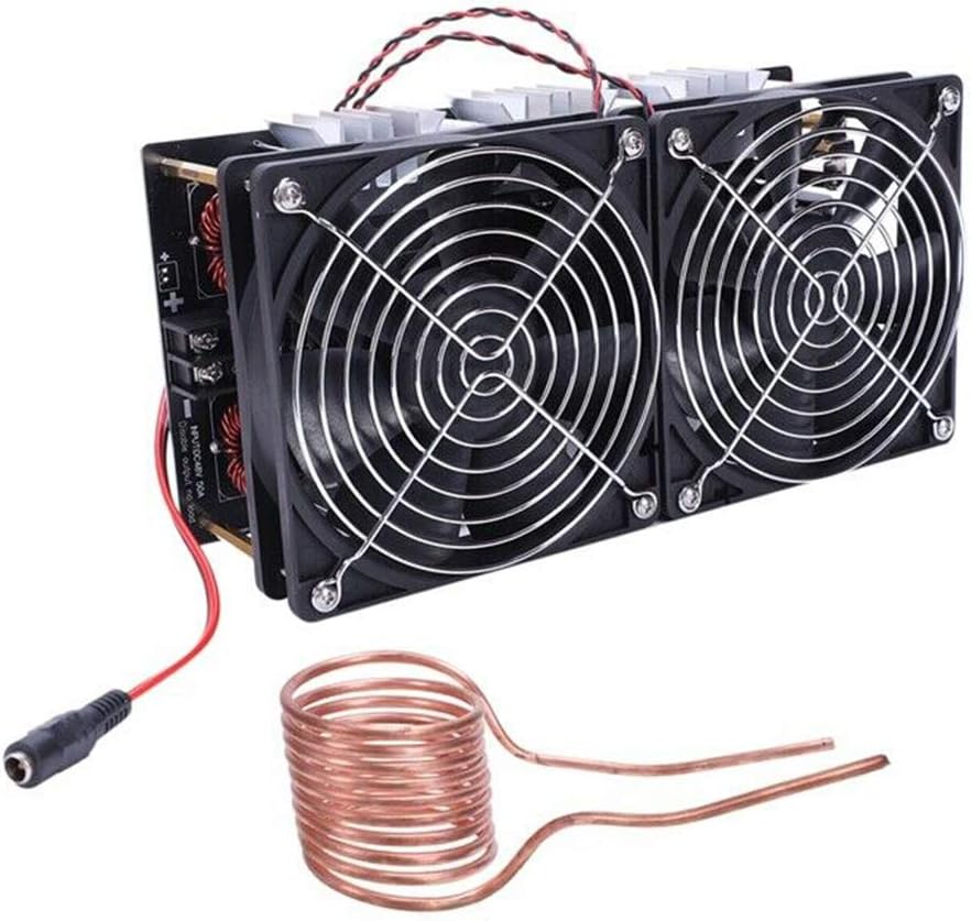 2500W ZVS Induction Heater Heating PCB Board Module, 12V-48V DIY High Frequency Induction Heating Machine Module Flyback Driver with Copper Ring and Cooling Fan