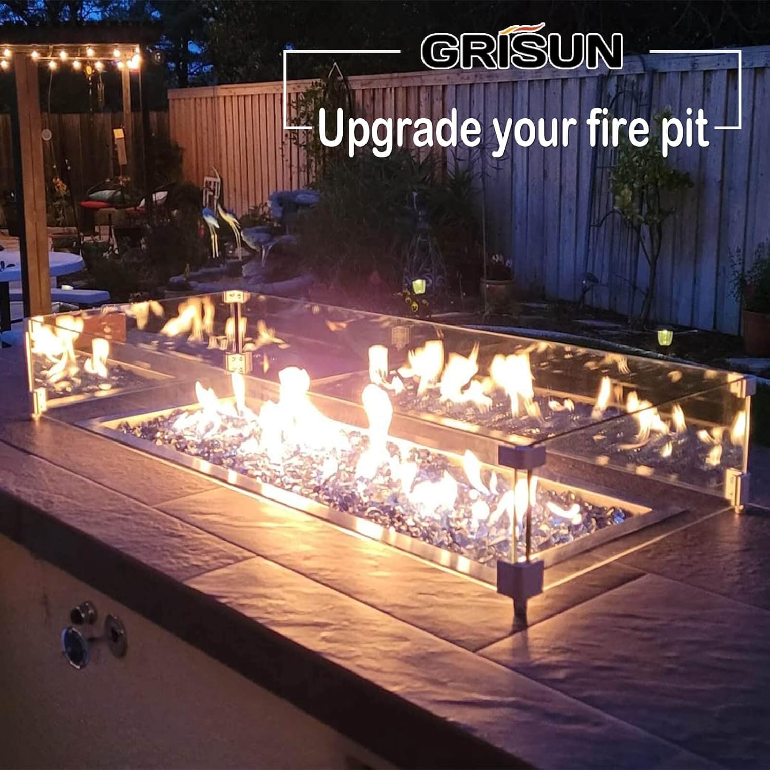 GRISUN Fire Pit Installation Kit for Propane Connection, Propane Fire Pit Hose Kit Suit for Firepit Outdoor Fireplaces Fire Pit Table, Come with 1/2 Key Valve Air Mixer Valve Regulator Hose 150K BTU