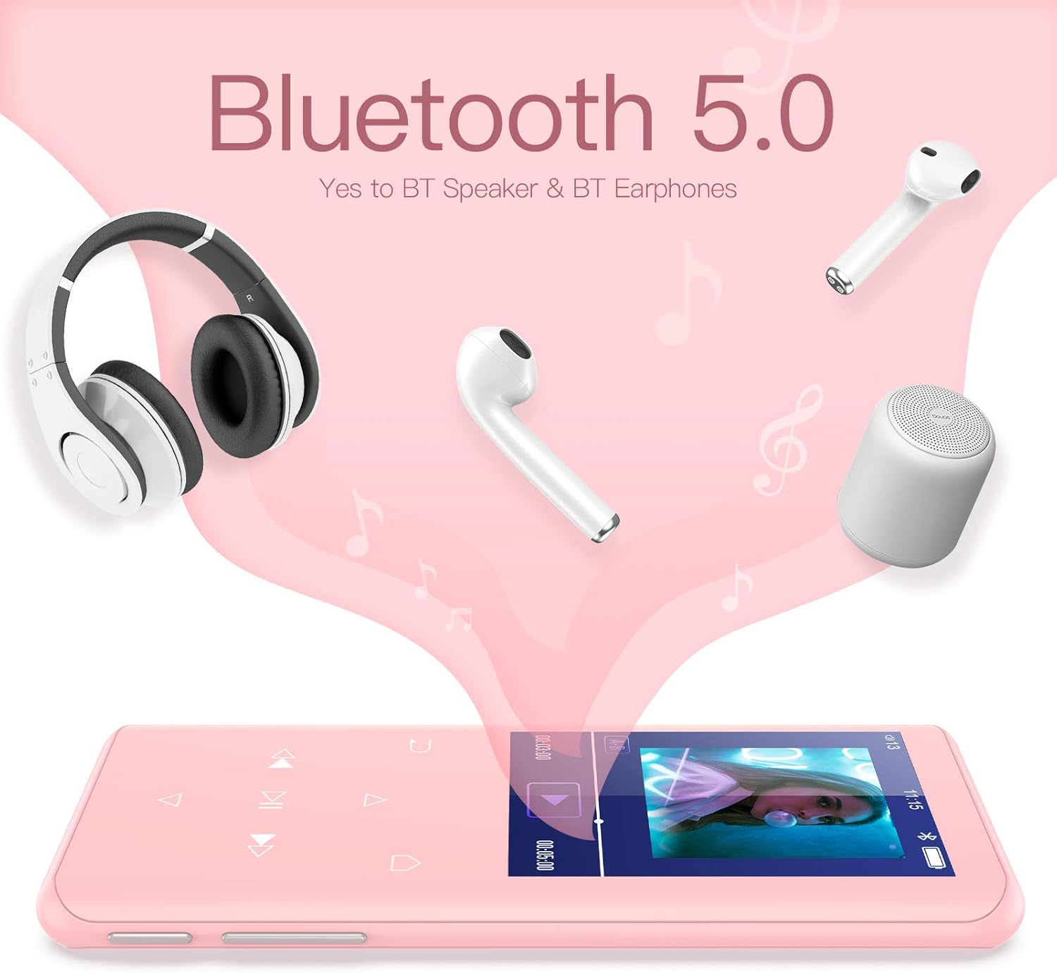 32GB MP3 Player with Bluetooth 5.0, AGPTEK A17X 2.4