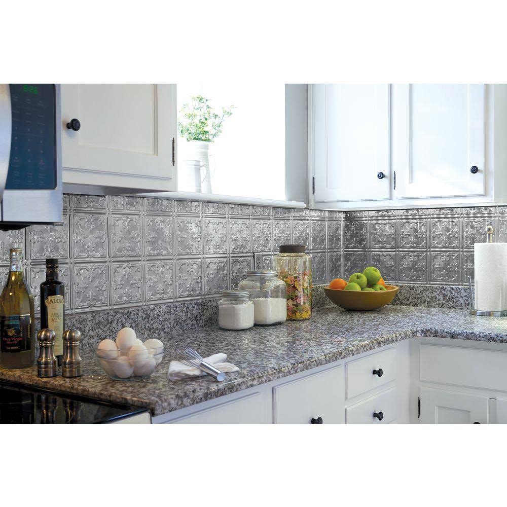 Armstrong Ceilings Metallaire 18.5-in x 48.5-in Stainless Steel Backsplash Panels | 5400210BNA