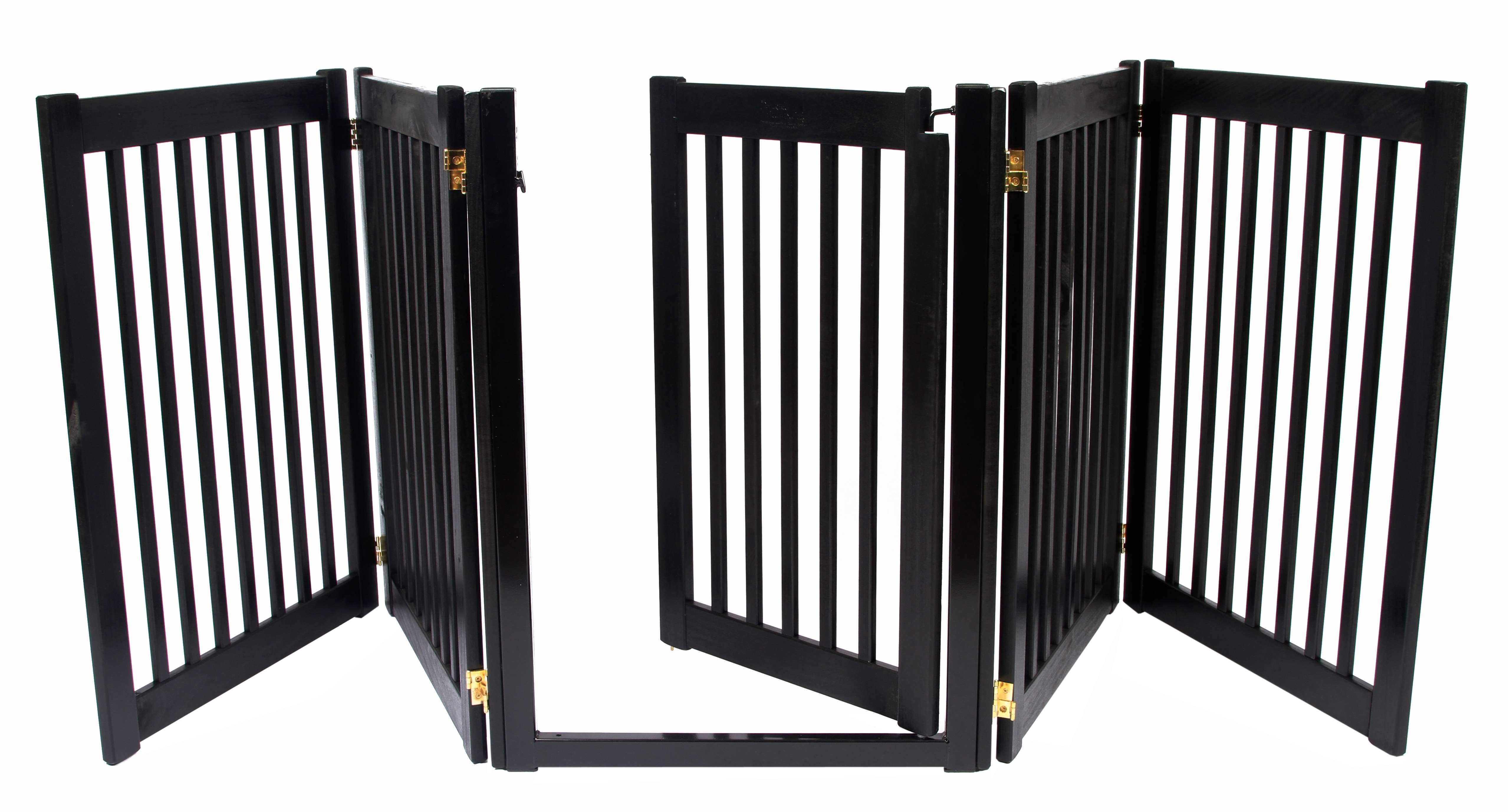 Dynamic Accents Walk Through 5 Panel Free Standing Pet Gate - Black