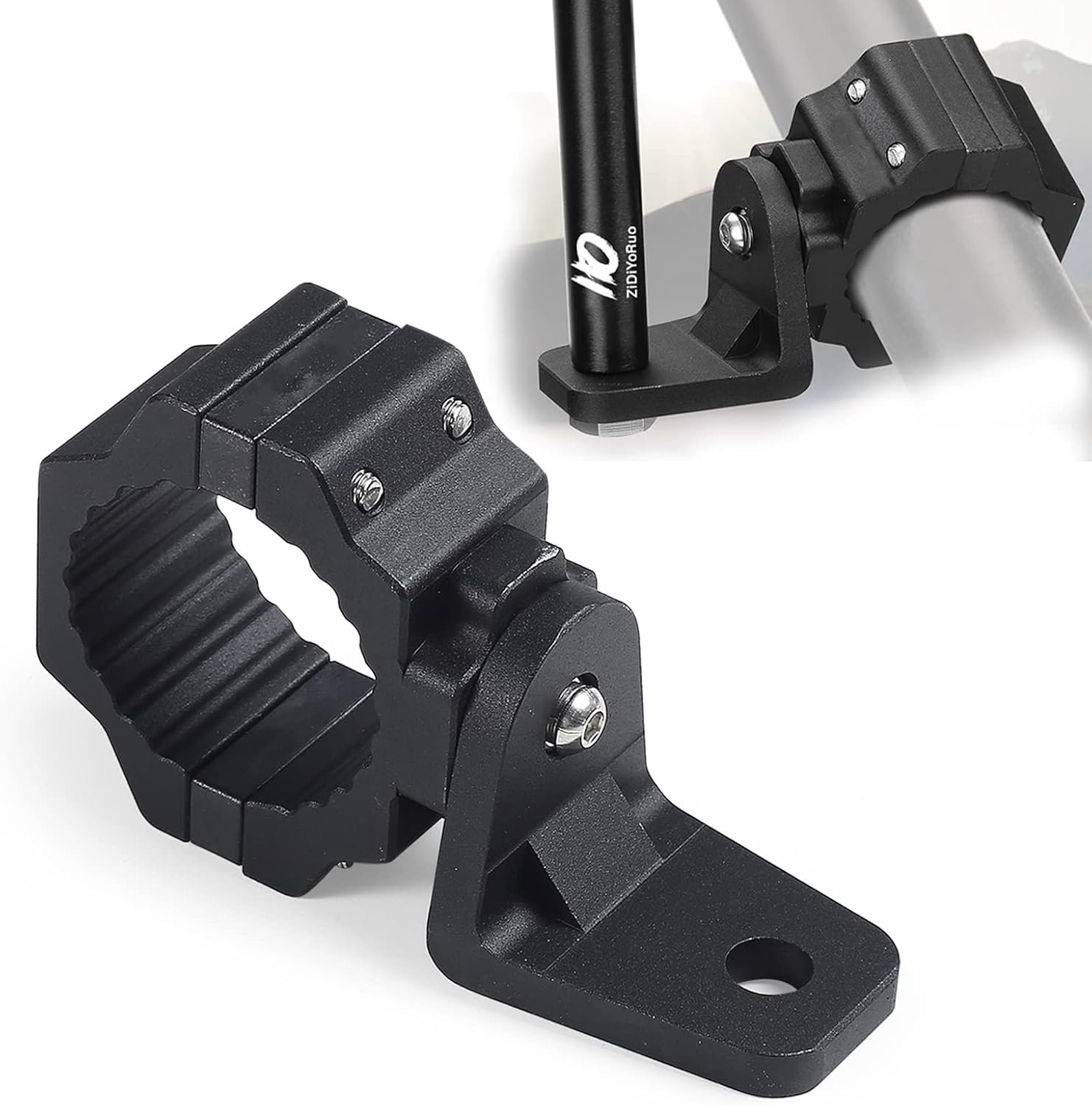 UTV Flag Mount, Whip Light Holder, Zidiyoruo Off-road Flag Mounting Bracket for Mounting Flag and Whip Light, Aluminium Alloy, 360&deg; Rotating Flag Hole Adjustable to All SXS 1.75