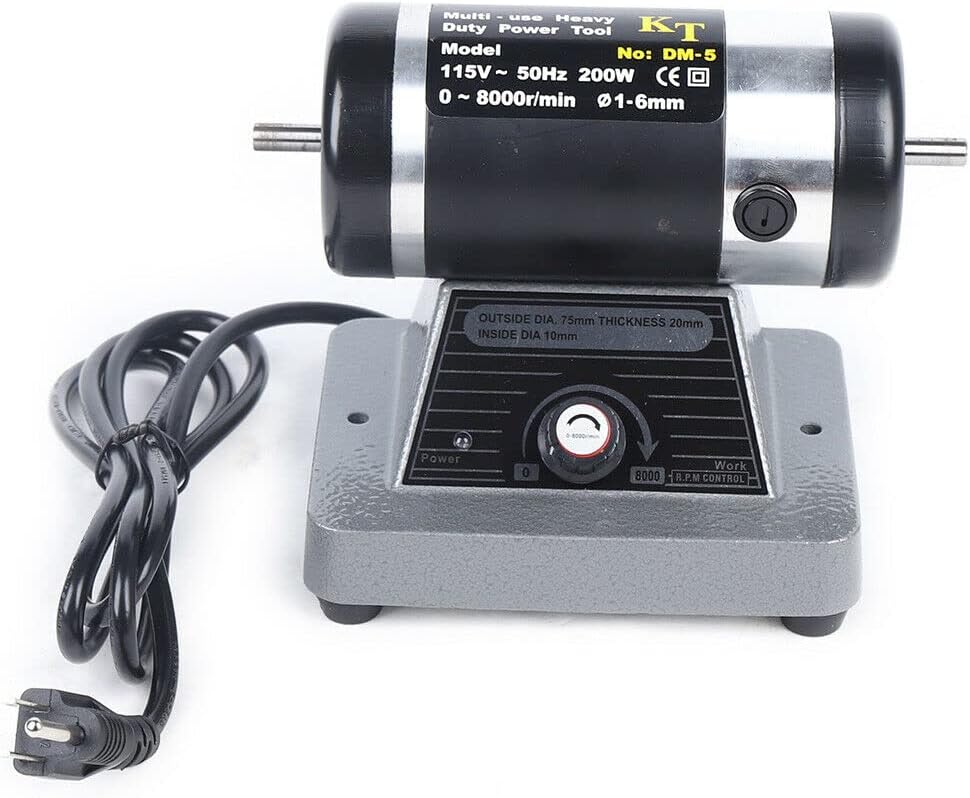200W Electric Polisher Polishing Machine, Benchtop Buffer Polishing Machine Lathe Bench Polishing Grinder Jewelry 8000RPM Variable Speed for Metal Silver Jewelry Jade