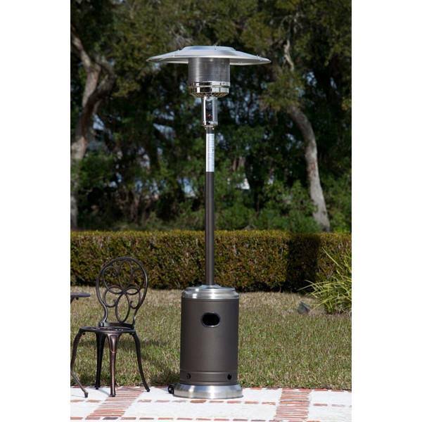 Fire Sense Hammer Tone Black and Stainless Steel Commercial Patio Heater