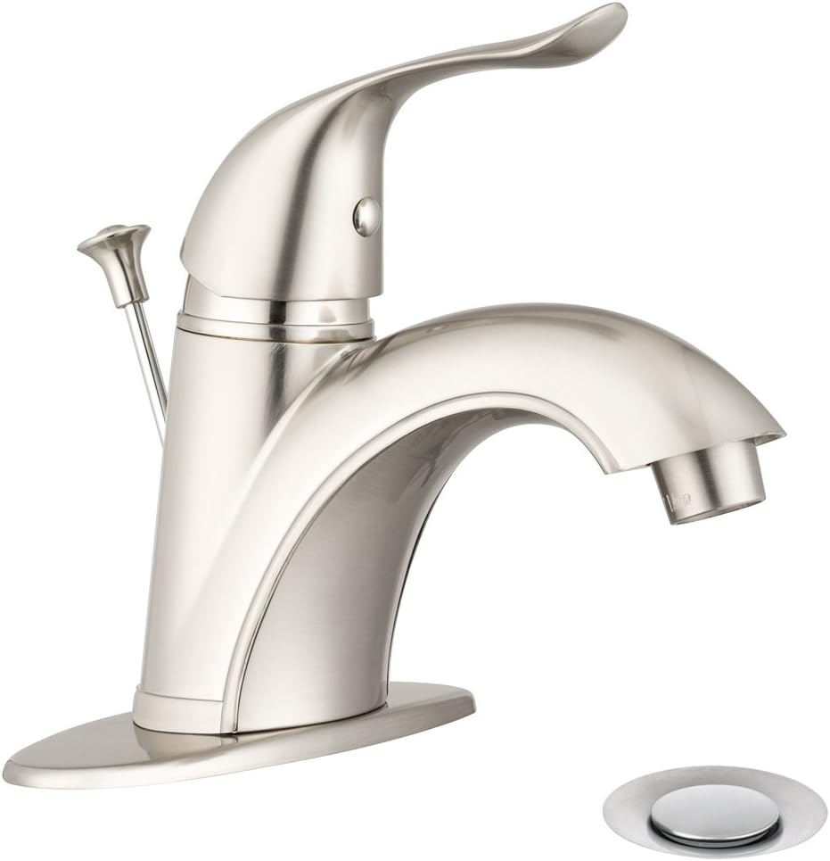 Pacific Bay Quincy Bathroom Faucet with Pop-up (Brushed Satin Nickel)