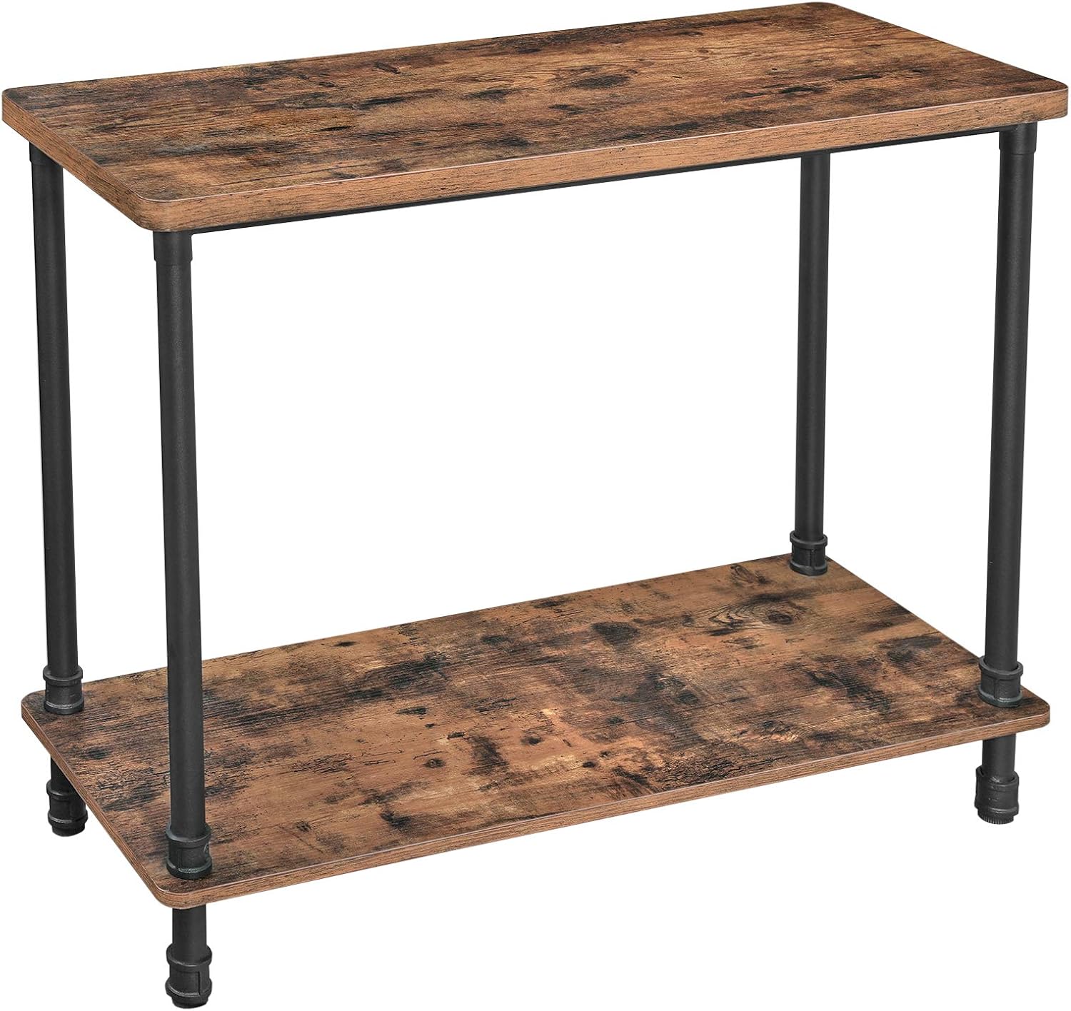 VASAGLE URBENCE Console Table, Sofa Table with Iron Pipe Legs and 1.2 Inch Thick Table Top, Easy Assembly, Accent Table for Hallway, Entryway, Living Room, Rustic Brown