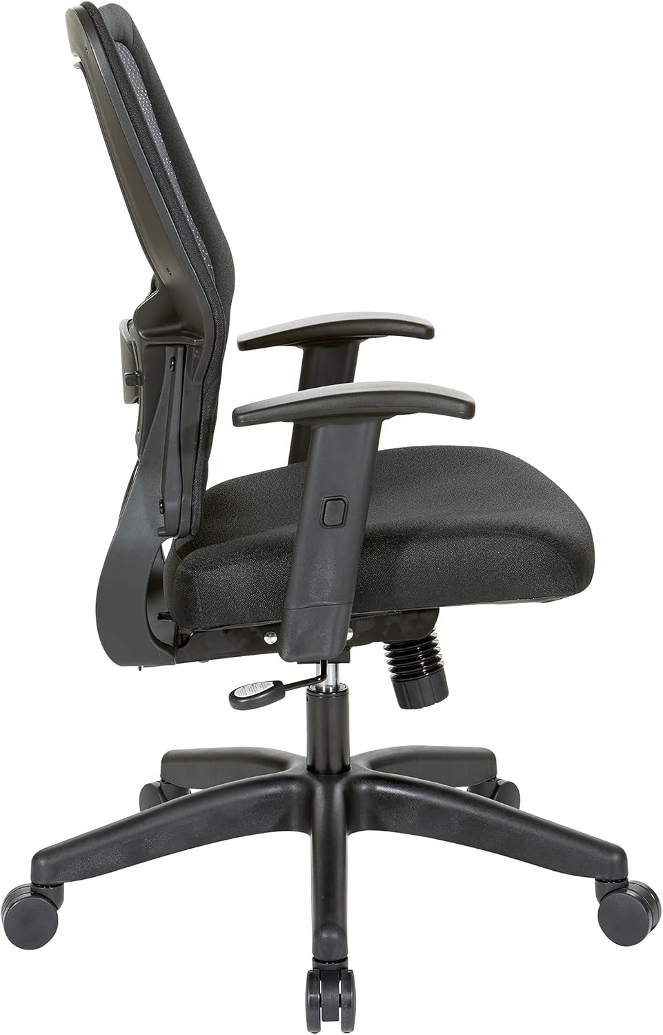 Office Star 63 Series 24/7 Intense Use Office Chair with Breathable Air Grid Mesh Back and Adjustable Lumbar Support, Black