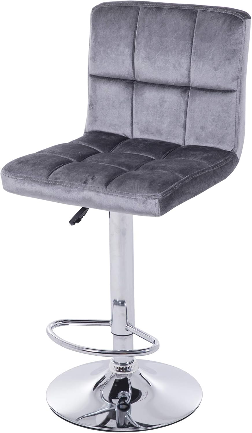 NOBPEINT Square Back Adjustable Swivel Bar Stools, Gray(Set of 4)