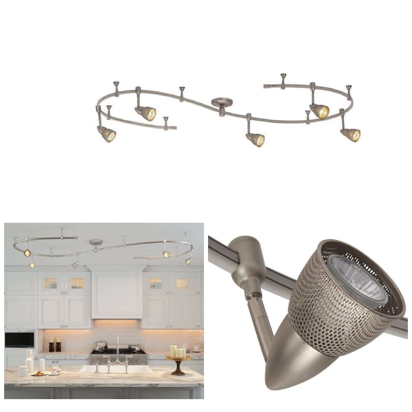 Hampton Bay 10 ft 5 Light Brushed Steel Line Voltage Flexible Track Light Kit