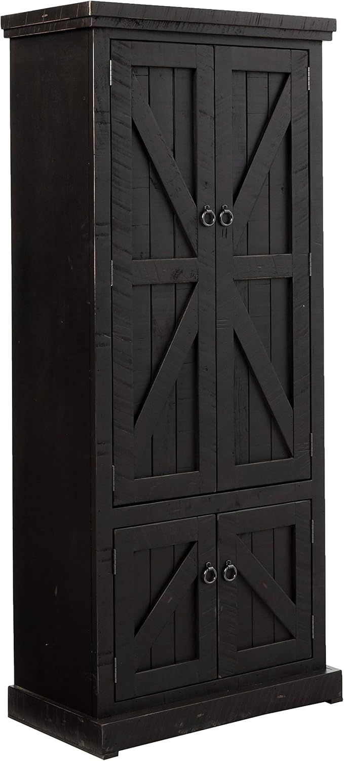 American Heartland Rustic Double Door Pantry, Rustic Antique Black