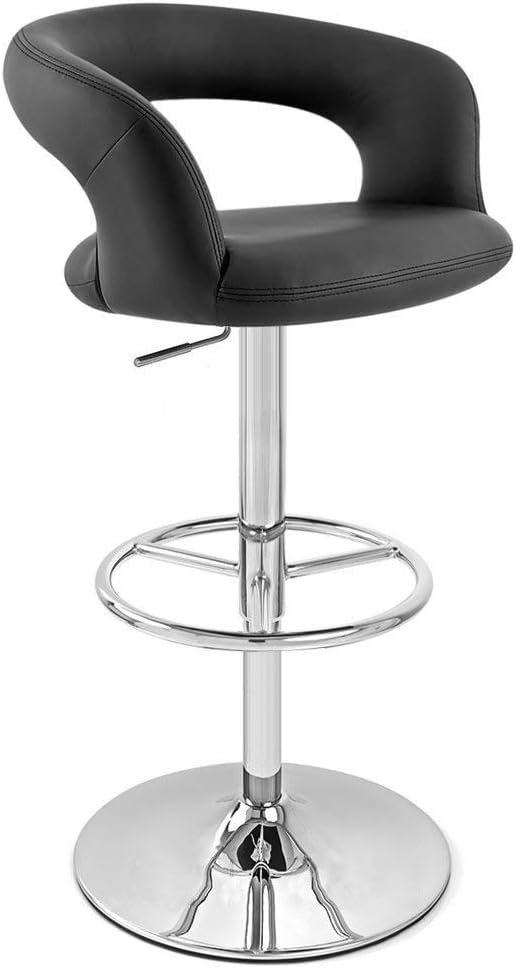 Black Monza Adjustable Height Swivel Armless Bar Stool
