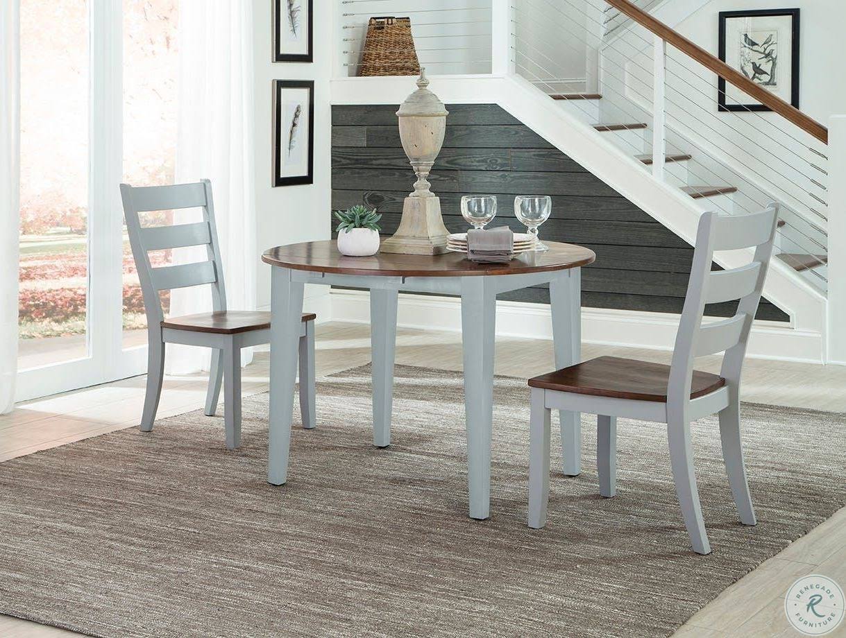 Intercon Small Space Dining 42 in. Round Drop-Leaf Dining Table