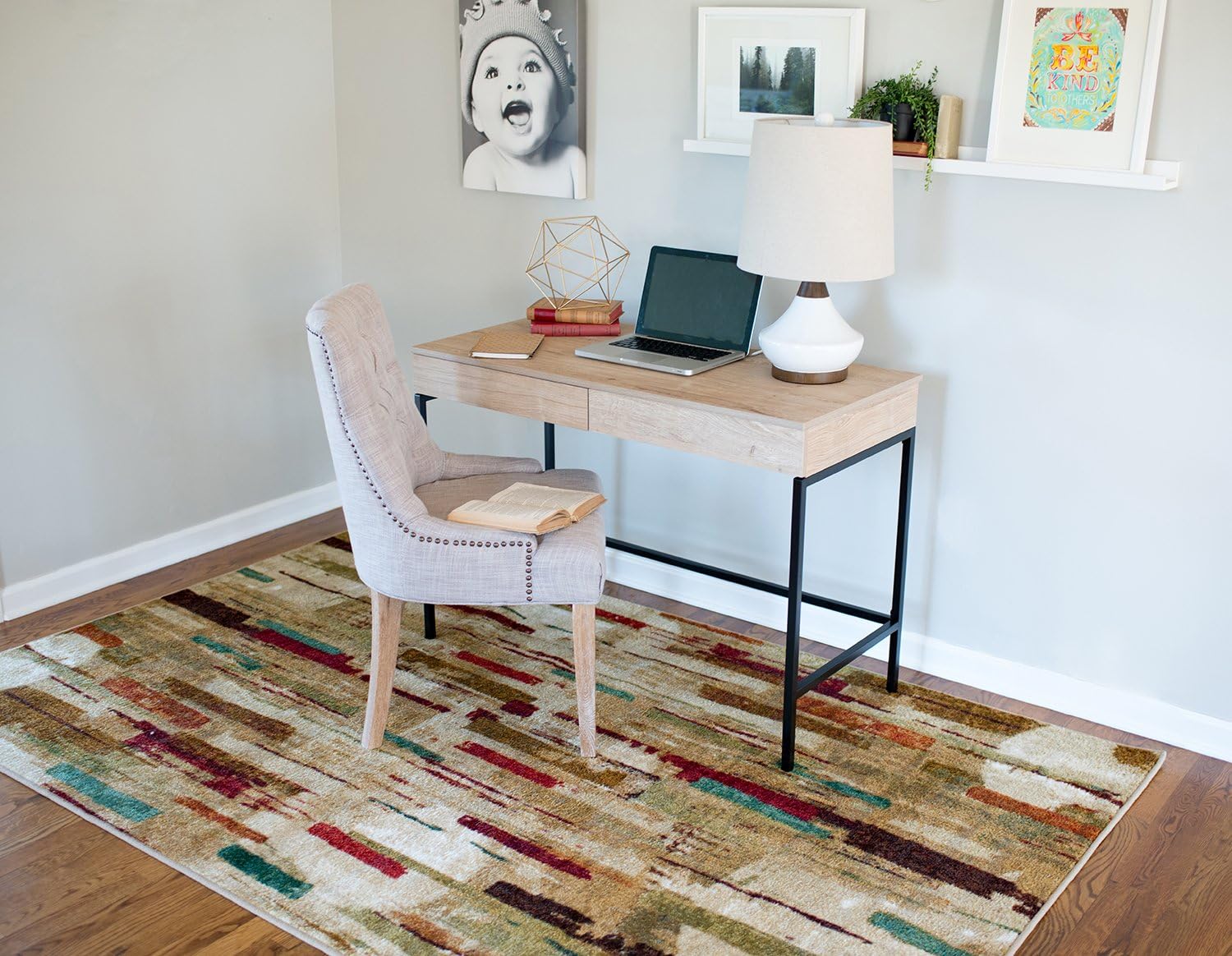 Mohawk Home Strata Facets Abstract Printed Area Rug, 7'6x10', Multicolor