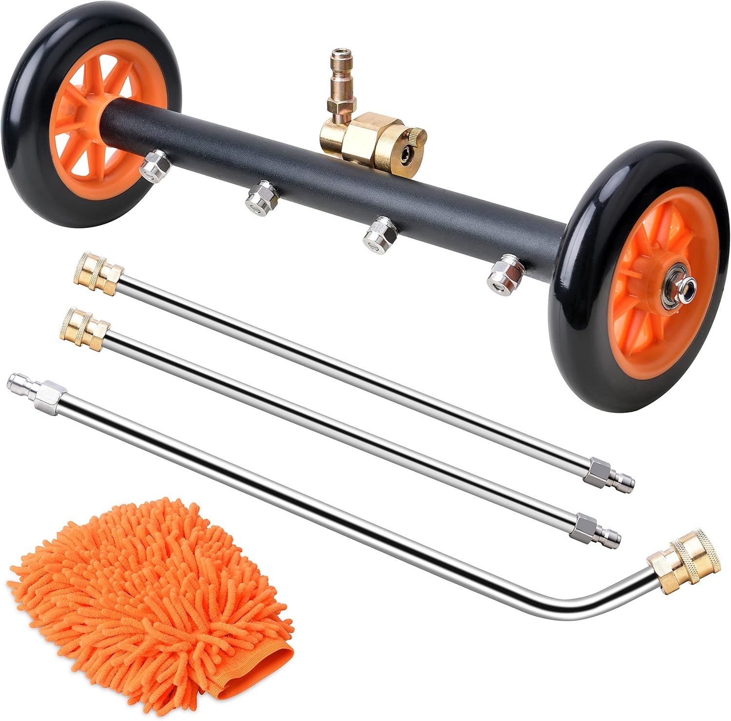 WARMQ 2-in-1 Pressure Washer Undercarriage Cleaner Water Broom, 16