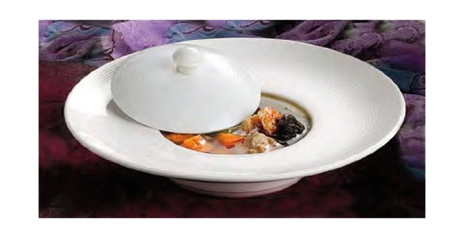 CAC China HMY-122 10-Inch Harmony Porcelain Wide Rim Pasta Bowl 7-Ounce White Box of 12