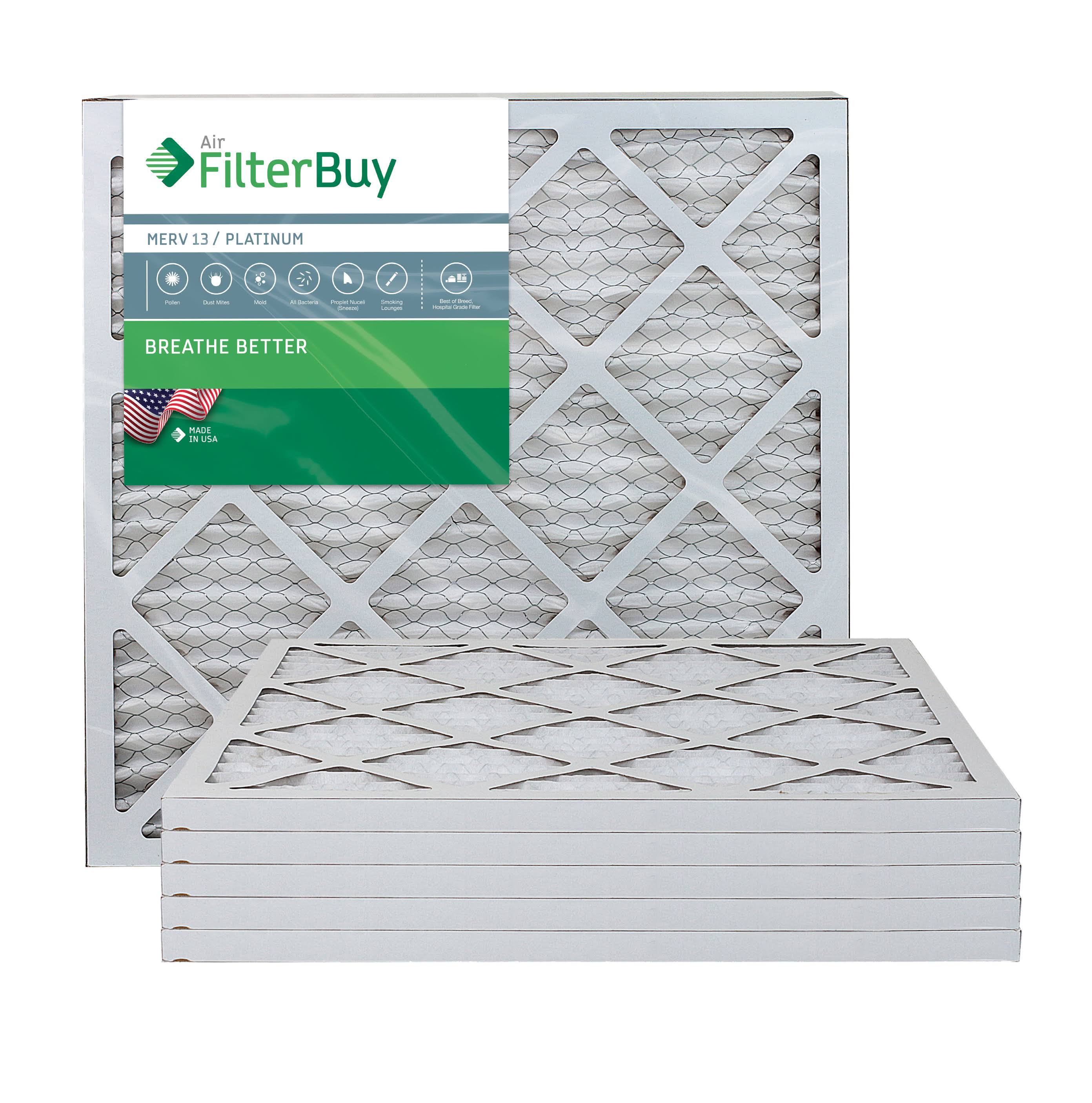 AFB Platinum MERV 13 20x20x1 Pleated AC Furnace Air Filter. Pack of 6