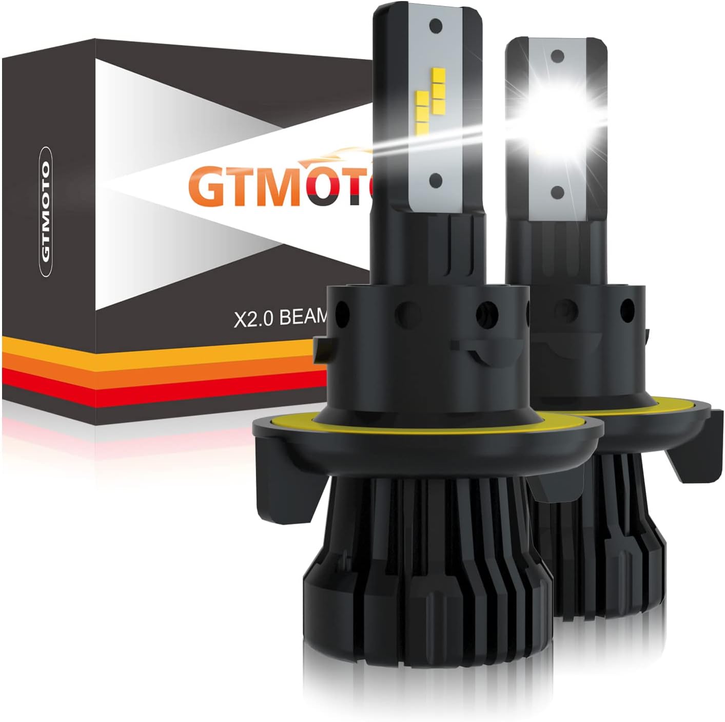 GTMOTO for Polaris Ranger 800/900/1000 XP Headlights, RZR 570/900/1000 Headlight Bulb 4012279, Indy 500/Scrambler 850/Brutus/General 1000 Headlights, 6000K Cool White LED Conversion Kit, 2-Pack