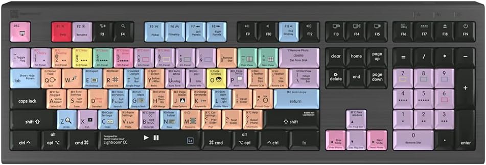 Logickeyboard Designed for Adobe Lightroom CC Compatible with macOS- Astra 2 Backlit Keyboard # LKB-LGTRCC-A2M-US