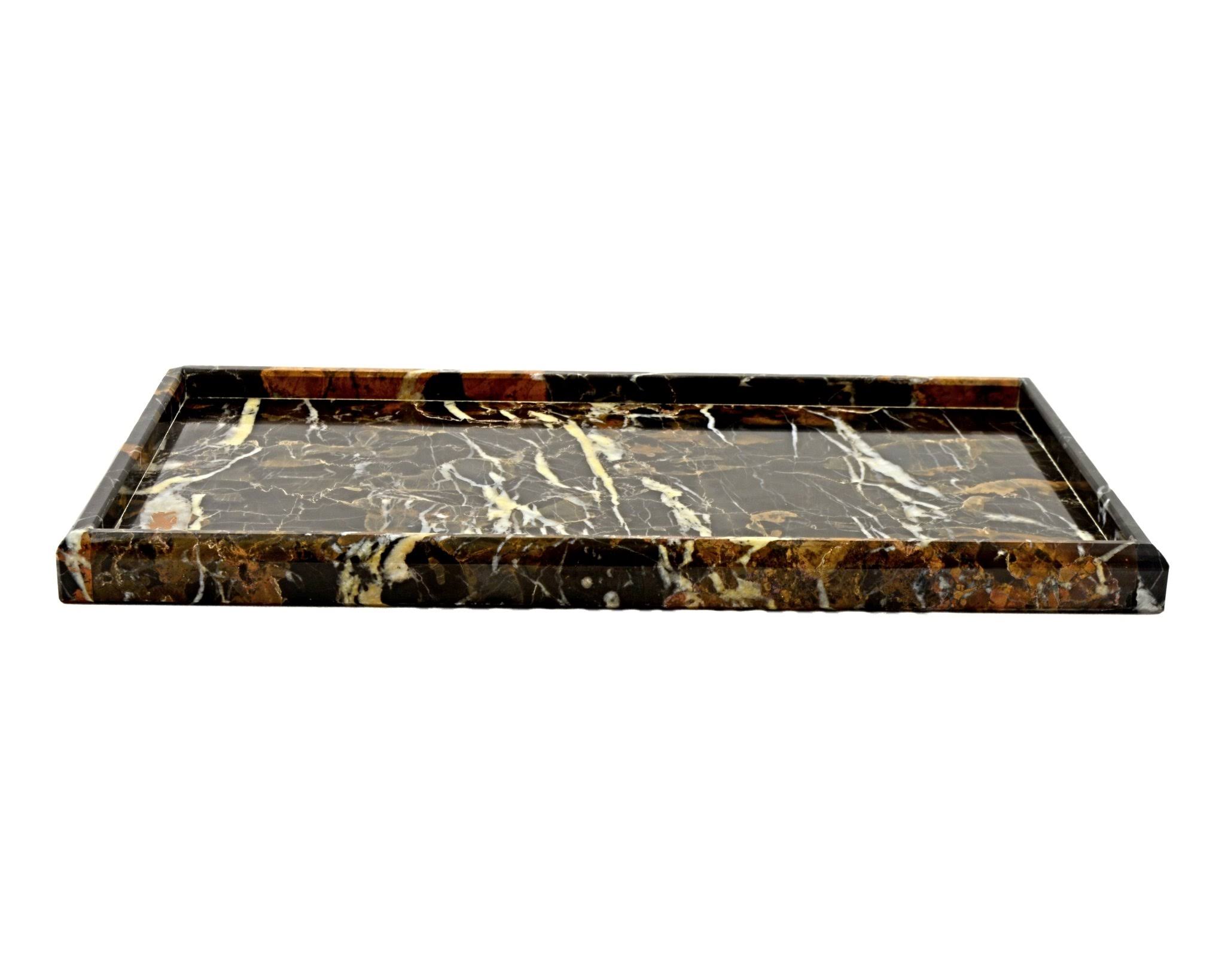 Nature Home Decor Michelangelo Marble Vanity Tray, Black