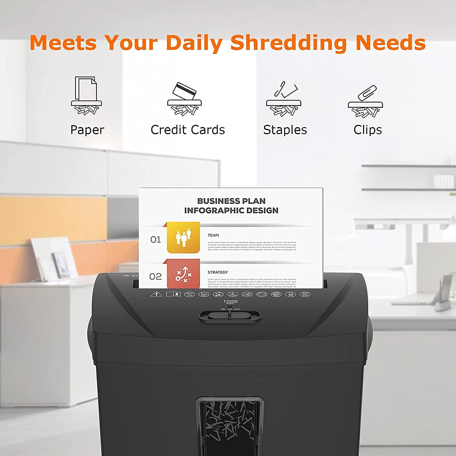 bonsaii Paper Shredder for Home Use, 12 Sheet Crosscut Shredder for Home Office with Jam Proof and Overheated Protection, Shreds Document/Credit Card/Staples/Clips, ETL Certification (C170-C) Pack of 2