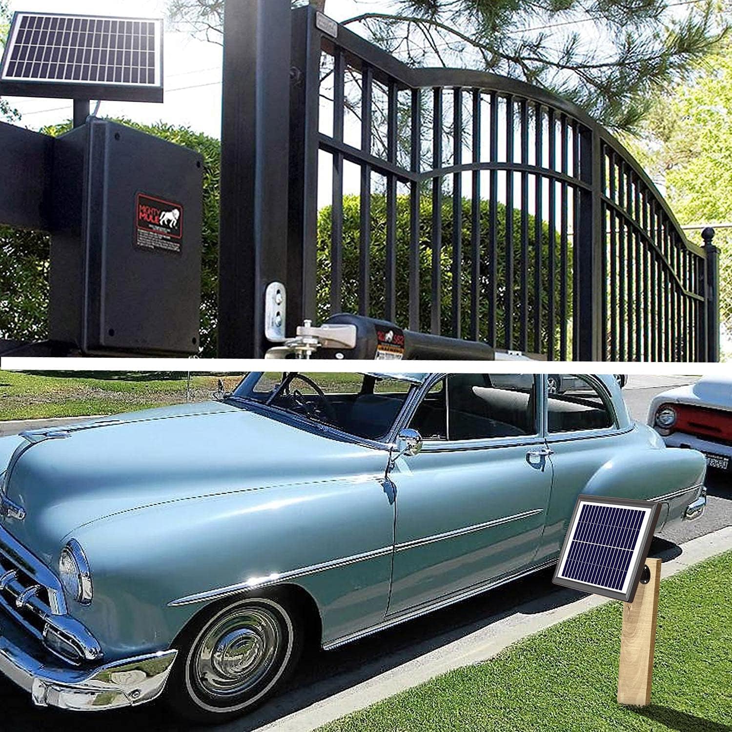 POWOXI Solar Panel 12V 6W Car Solar Battery Charger Maintainer + Charge Controller Waterproof Solar Trickle Charger Adjustable Mount Bracket Alligator Clip for Gate Opener, Cars, etc.