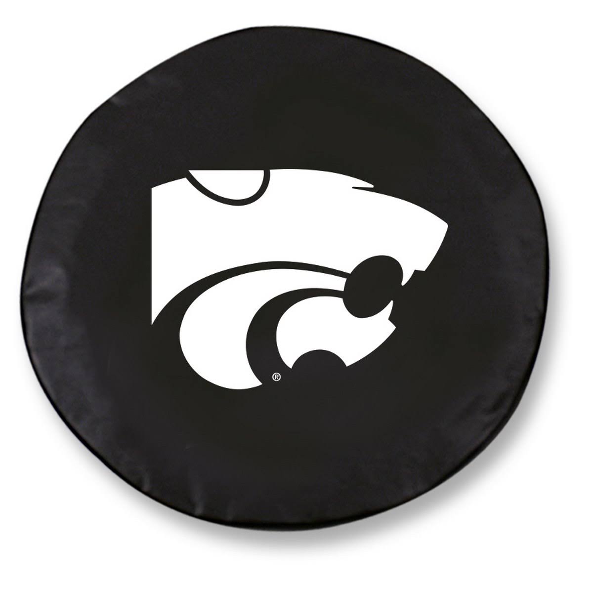 Kansas State Wildcats HBS Black Vinyl Fitted Car Tire Cover (25 1/2x22 x 8x22)