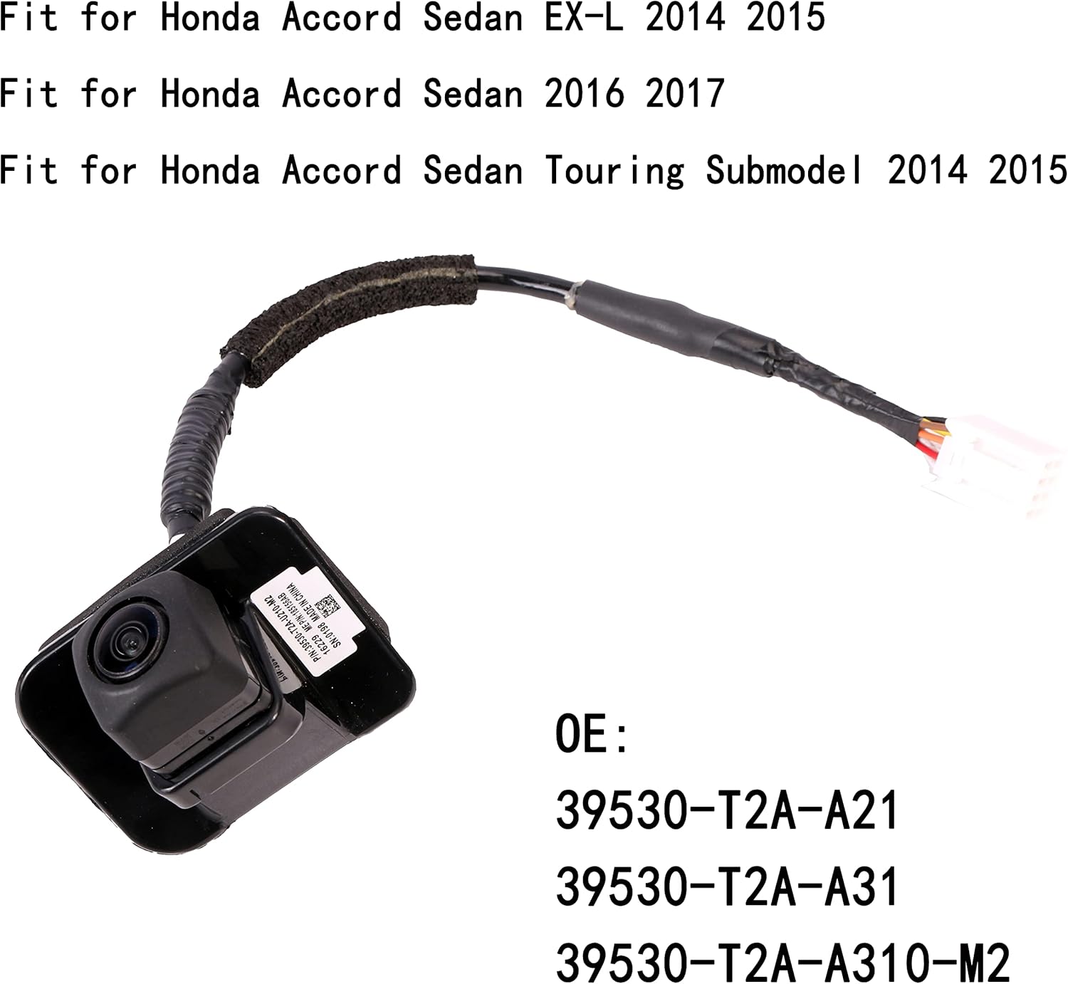 Backup Camera 590-440 for Honda Accord Sedan EX-L 2014-2015, Touring 2016-2017, Hybrid 2017, Rear View Park Assist Reverse Back Up Camera OE# 39530-T2A-A31 / 39530-T2A-A21 /39530-T2A-U110-M2