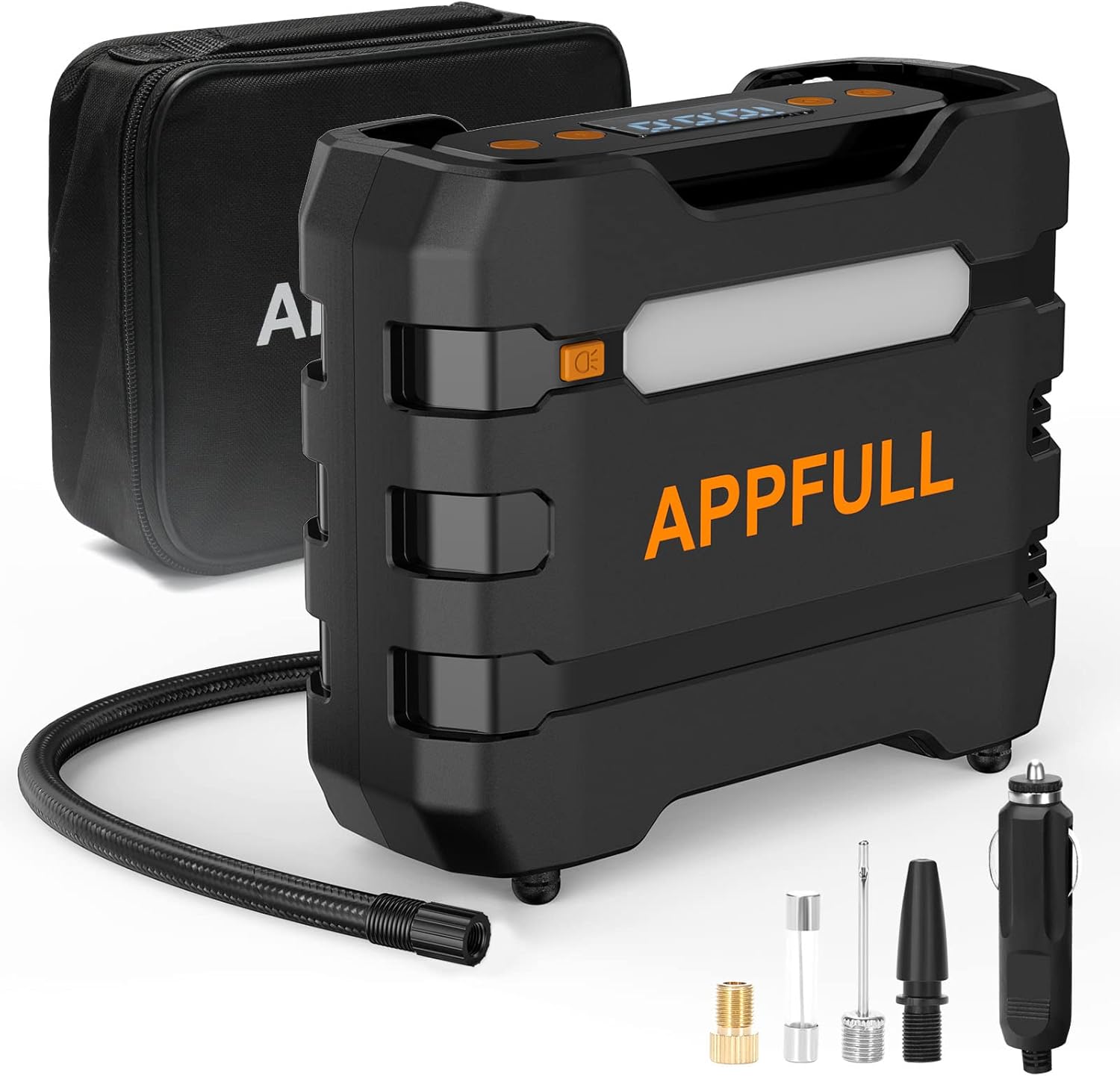 APPFULL Tire Inflator Portable Air Compressor, Air Compressor for Car, 12V DC Digital Car Tire Inflator, 4 Modes Portable Tire Inflator with LED Light for Car/Motor/Bike/Ball Max 150PSI Pack of 2