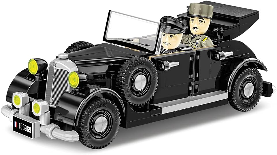 COBI Historical Collection World War II De Gaulle's Horch830BL Vehicle, Charcoal Black