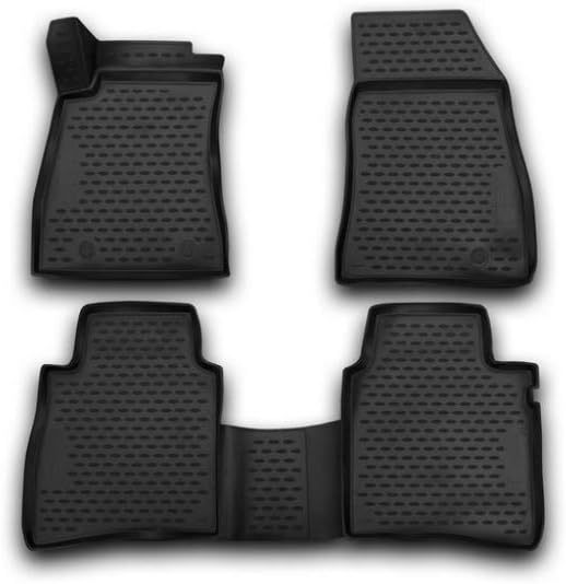 Fits 2014 - 2019 Nissan Sentra Floor Mats Front & 2nd Row Seat Liner Set All Weather Full Set Liners (Black)