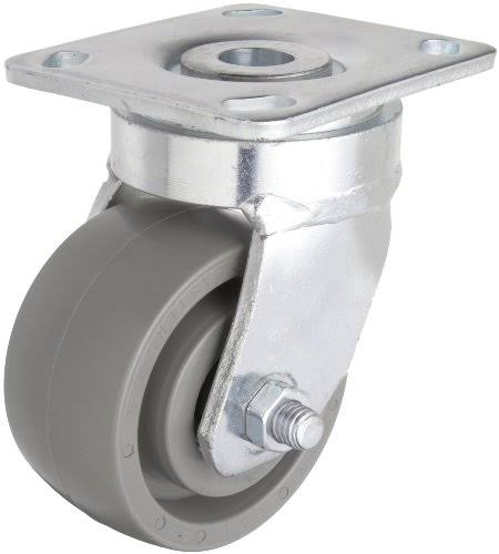 RWM Casters 45 Series Plate Caster Swivel Elastomer Wheel Ball Bearing 1050 lbs Capacity Dia 2 Width 5-5 8 Mount Height 4-1 Leng