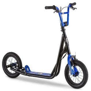 Mongoose 12 inch Wheels Expo Scooter Black Blue Outdoor Park Ride-On Kids Trails