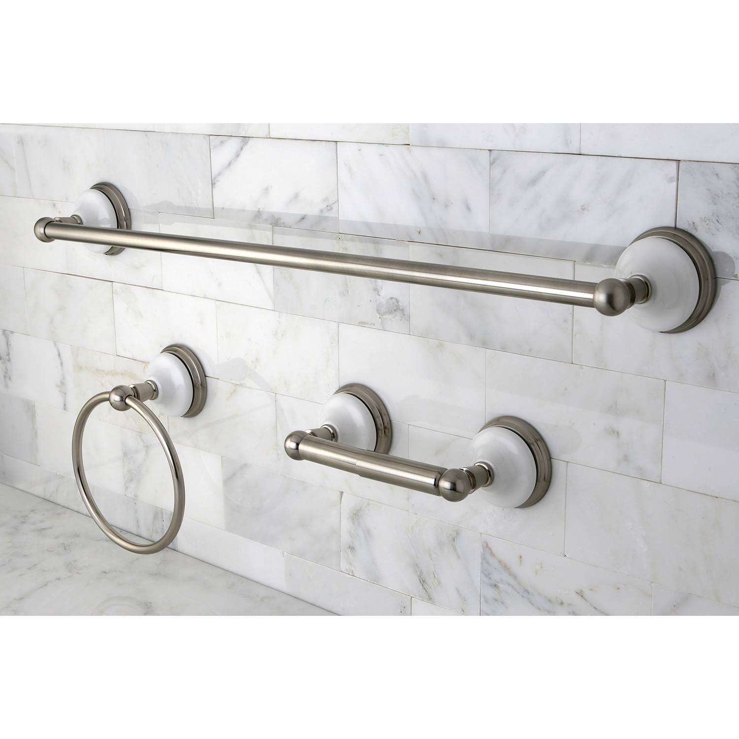 Kingston Brass Victorian 3-Piece Bathroom Accessory Set - Satin Nickel - Nickel Finish