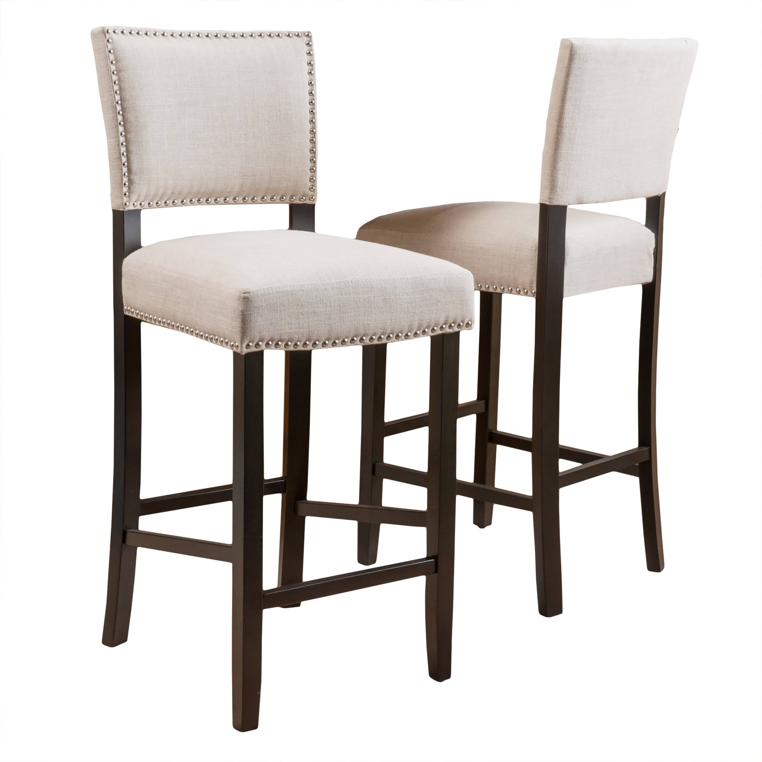 William 31-Inch Bonded Fabric Backed Barstool (Set of 2)